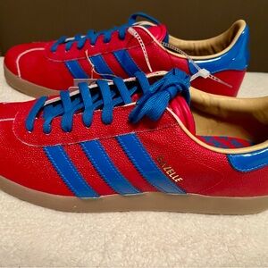 adidas Gazelle Red & Blue Athletic Shoes